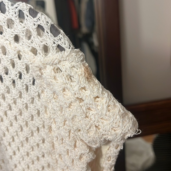 IRO Newberry knit crochet mini dress cream size 38 US 6 - Picture 9 of 9